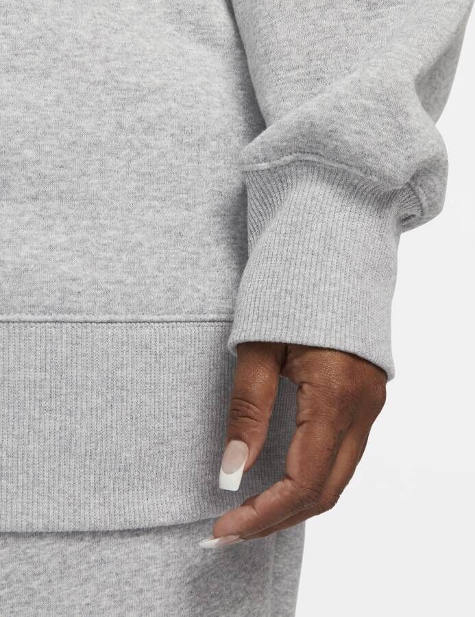 Nike Sportswear Phoenix Fleece oversized sweatshirt van fleece met ronde hals voor dames (Plus Size) Grijs