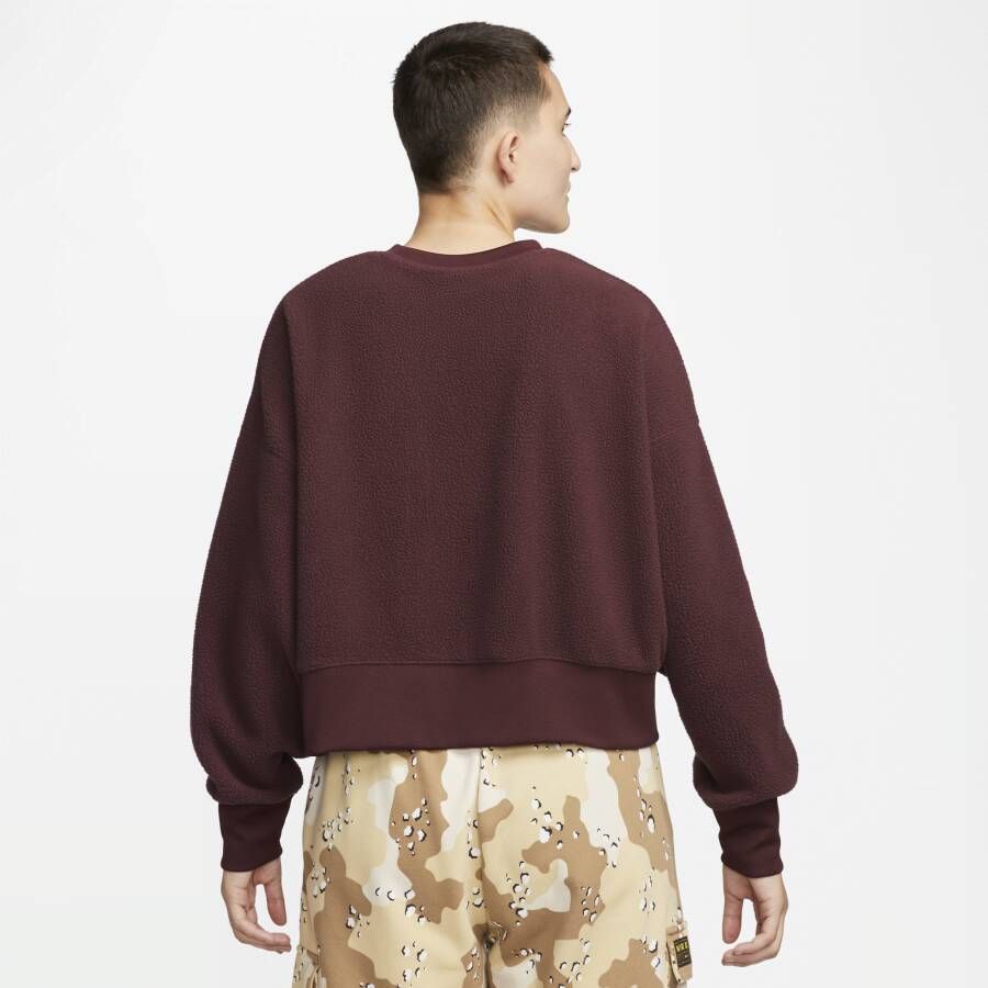 Nike Sportswear Plush oversized kort sweatshirt met ronde hals voor dames Rood