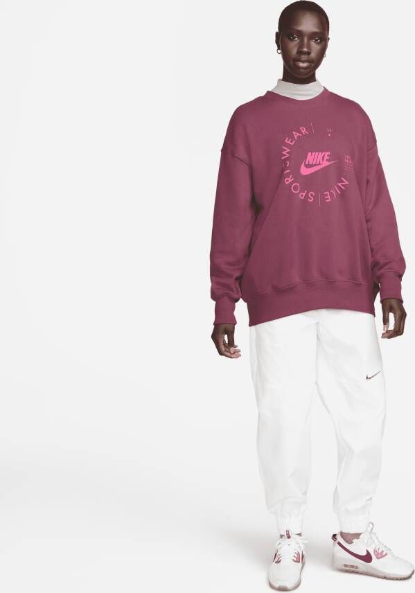 Nike Sportswear Sports Utility oversized sweatshirt met ronde hals voor dames Rood