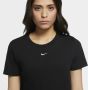 Nike Zwarte Katoenen T-Shirt voor Vrouwen Zwart Dames - Thumbnail 6