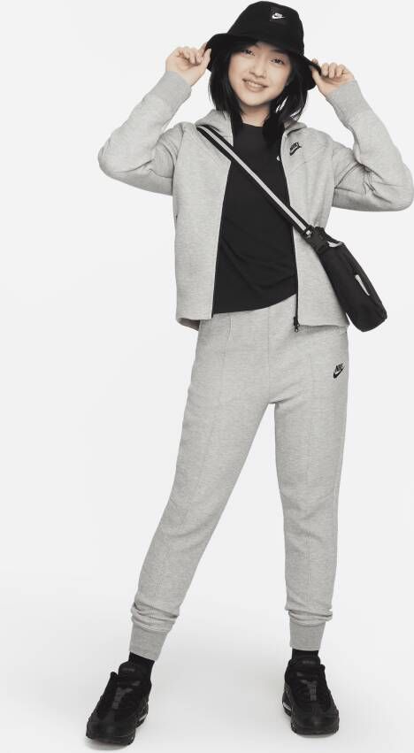 Nike Sportswear Tech Fleece Hoodie met rits over de hele lengte voor meisjes Grijs
