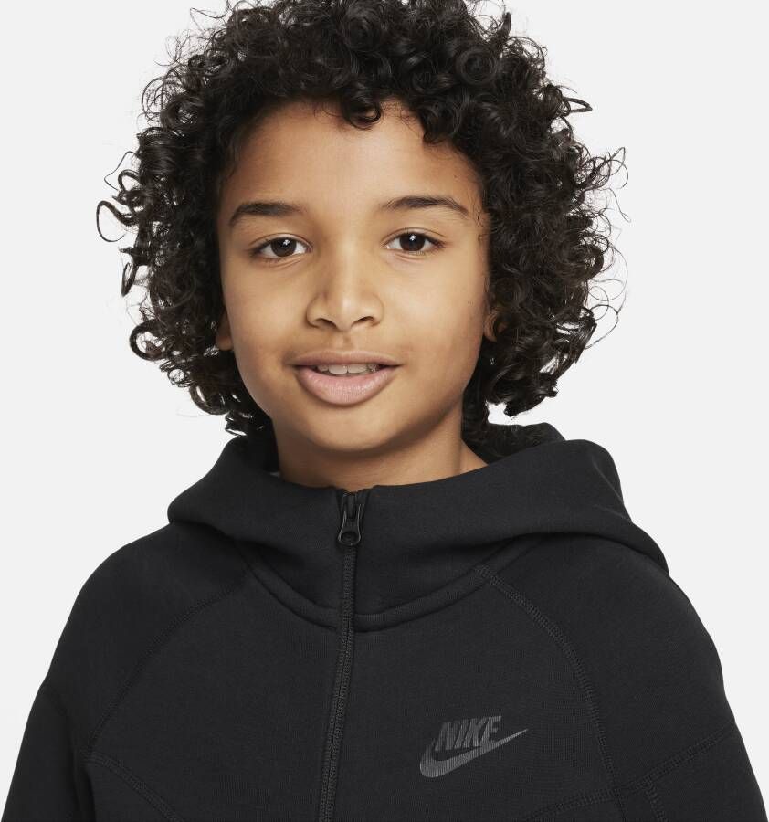 Nike Sportswear Tech Fleece Hoodie met rits voor jongens Zwart