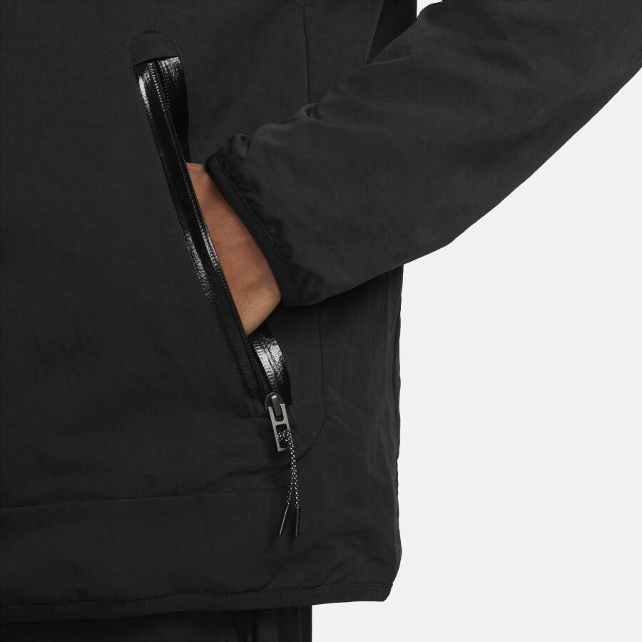 Nike Sportswear Tech Woven Herenjack met capuchon voering en rits over de hele lengte Zwart