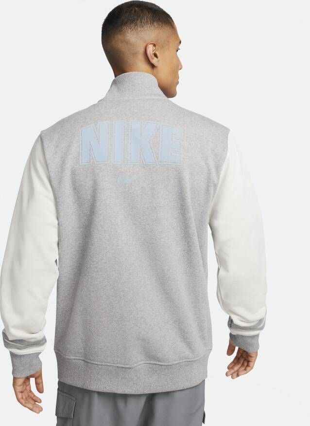 Nike Sportswear Varsityjack van fleece voor heren Grijs