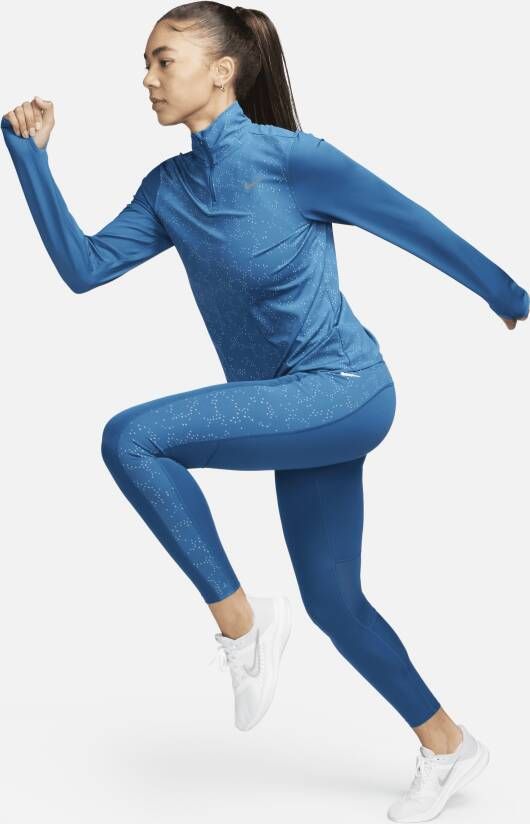 Nike Swift hardlooptop met korte rits voor dames Blauw