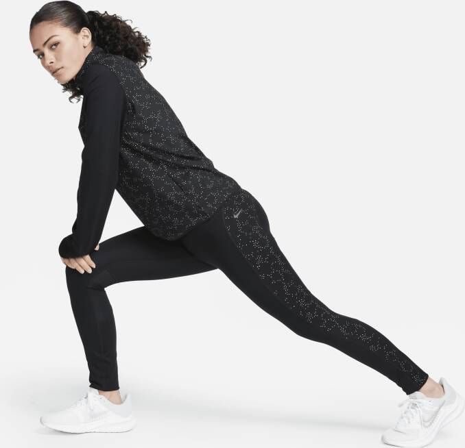 Nike Swift hardlooptop met korte rits voor dames Zwart