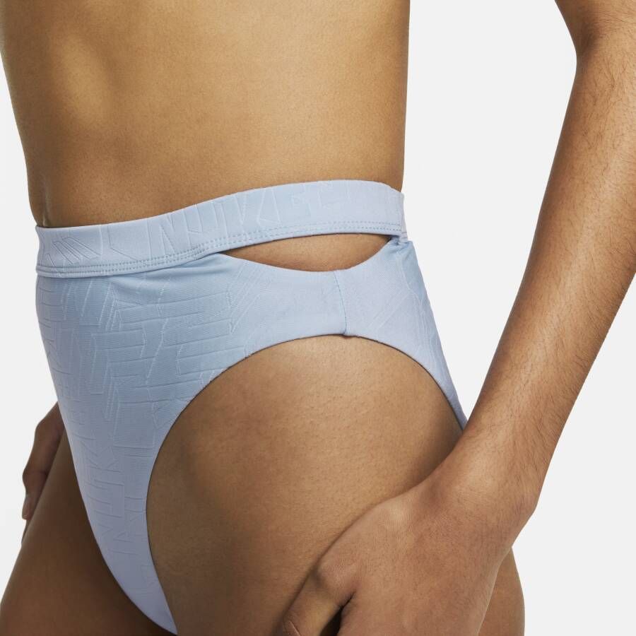 Nike Swim uitgesneden bikinibroekje met hoge taille voor dames Blauw - Foto 4