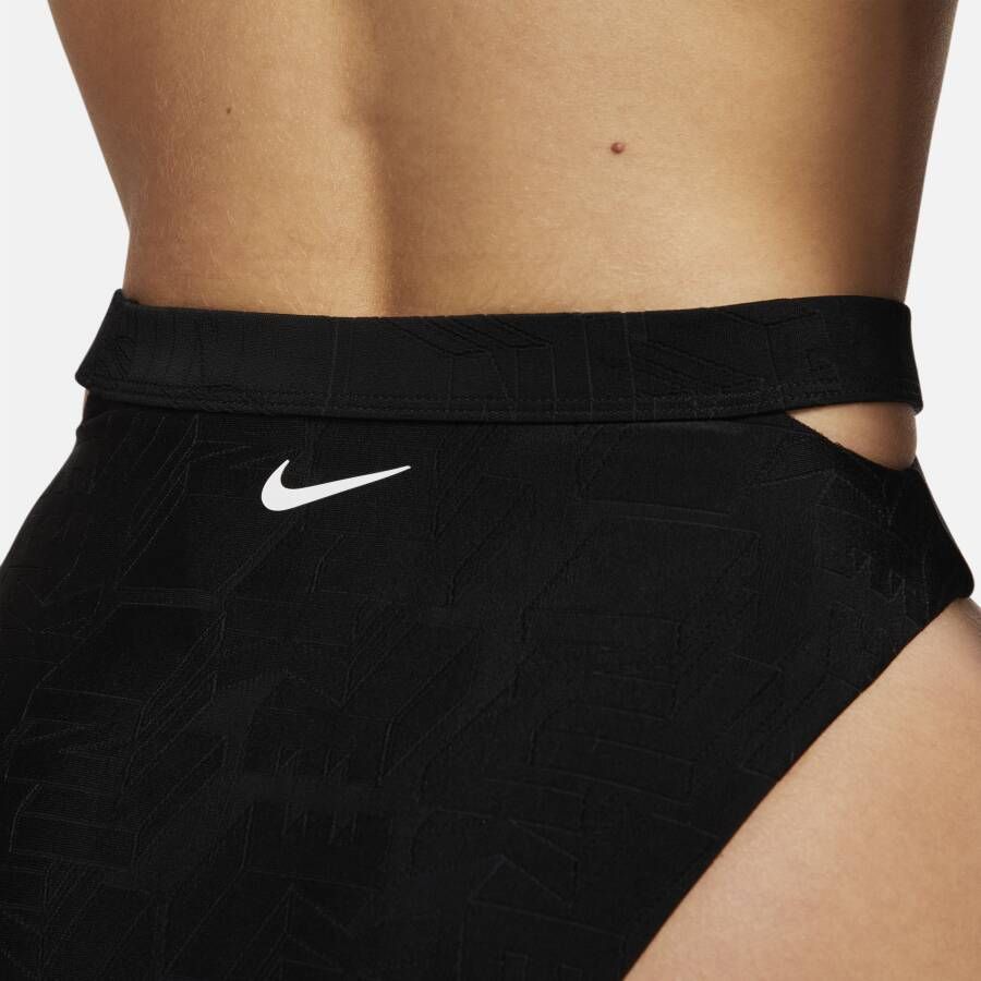 Nike Swim uitgesneden bikinibroekje met hoge taille voor dames Zwart - Foto 5