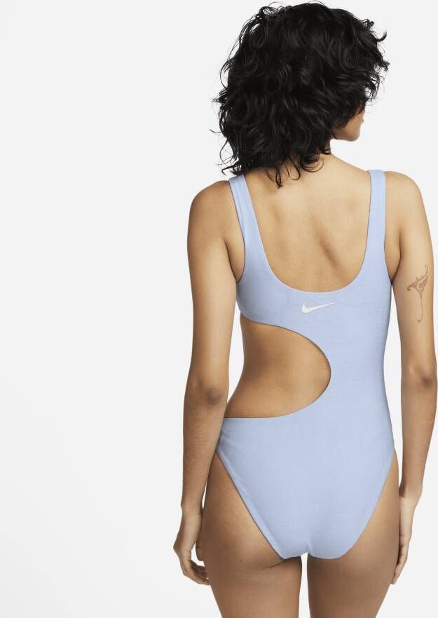 Nike Swim zwempak met uitsneden voor dames (eendelig) Blauw - Foto 2