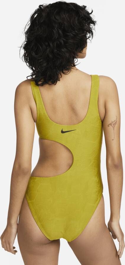 Nike Swim zwempak met uitsneden voor dames (eendelig) Groen - Foto 2