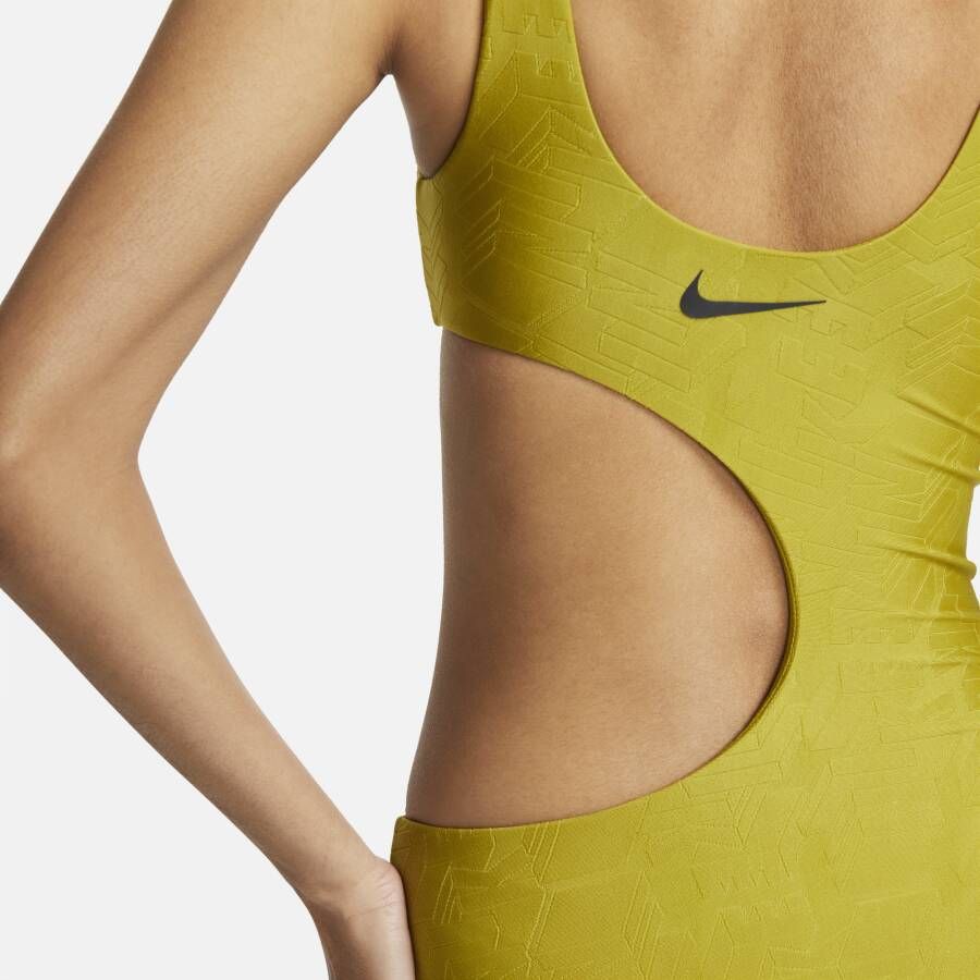 Nike Swim zwempak met uitsneden voor dames (eendelig) Groen - Foto 4