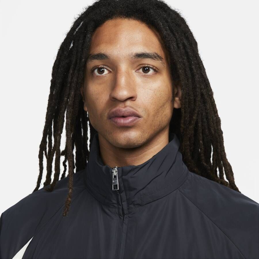Nike Swoosh geweven herenjack Zwart