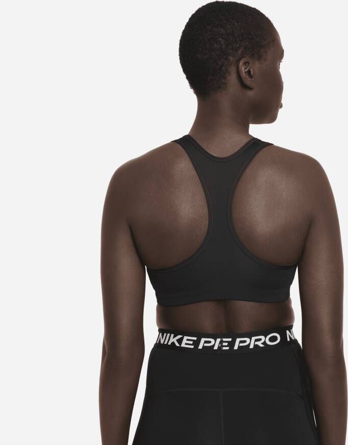 Nike Swoosh Sport-bh met graphic en medium ondersteuning Zwart