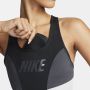 Nike Swoosh Sport-bh met logo medium ondersteuning en pad uit één stuk Zwart - Thumbnail 7
