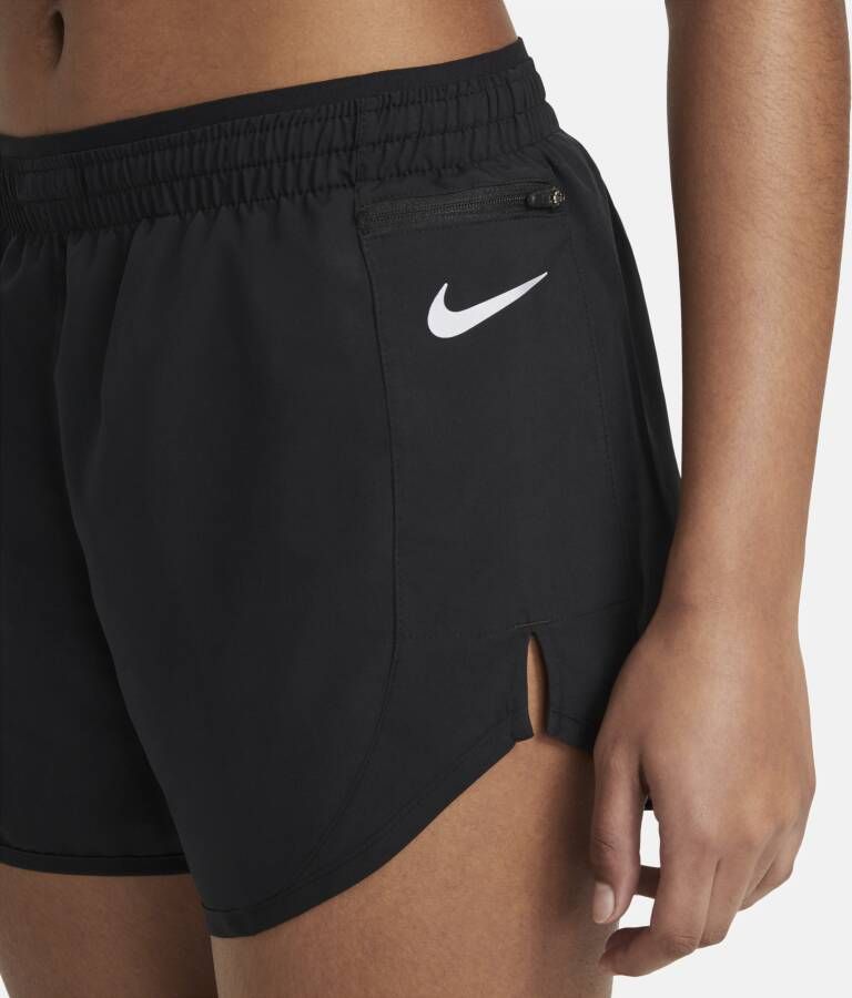Nike Tempo Luxe Hardloopshorts voor dames (8 cm) Zwart