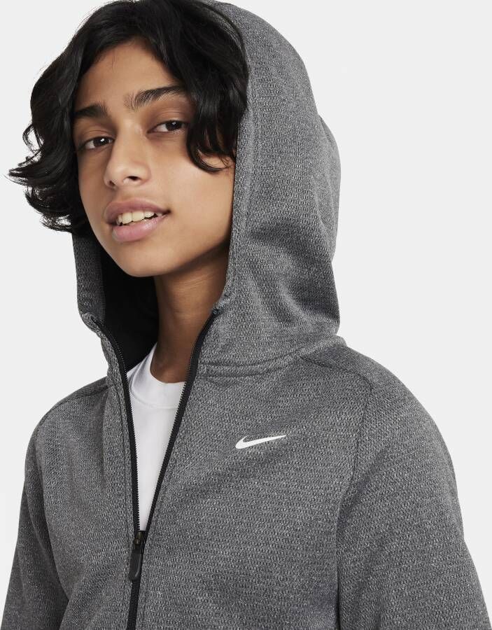 Nike Therma-FIT hoodie met rits voor kids Zwart