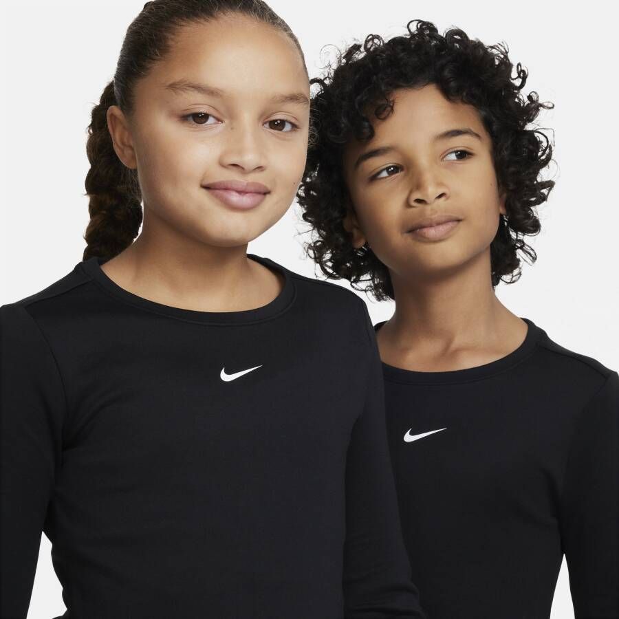 Nike One Therma-FIT trainingstop met lange mouwen voor kids Zwart