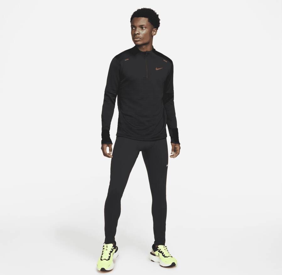Nike Therma-FIT Repel Hardlooptop met korte rits voor heren Zwart