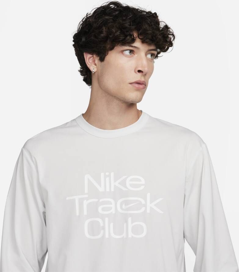 Nike Track Club Dri-FIT Hyverse hardlooptop met lange mouwen voor heren Grijs