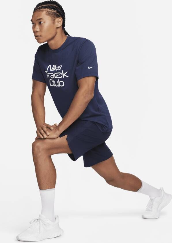 Nike Track Club hardlooptop met korte mouwen en Dri-FIT voor heren Blauw