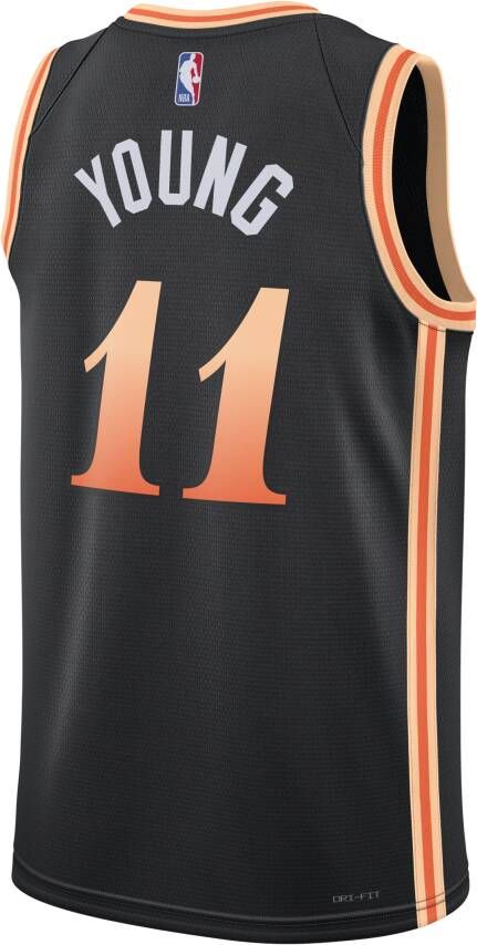 Nike Trae Young Atlanta Hawks City Edition Swingman NBA-jersey met Dri-FIT Zwart