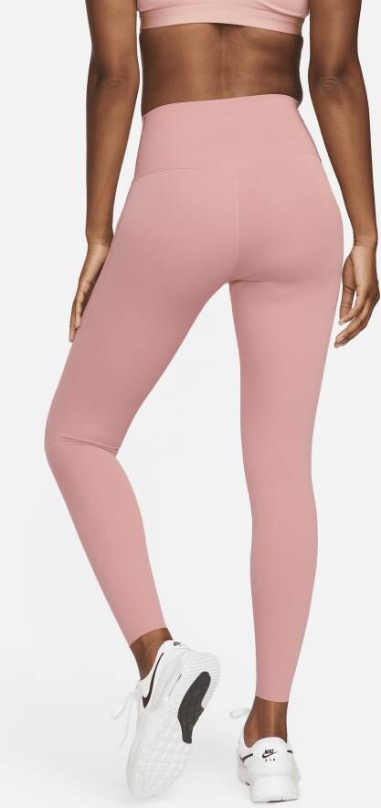 Nike Universa Lange legging met hoge taille zakken en medium ondersteuning voor dames Roze
