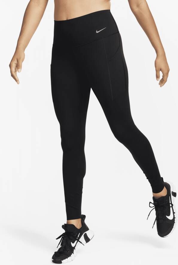 Nike Universa Lange legging met hoge taille zakken en medium ondersteuning voor dames Zwart
