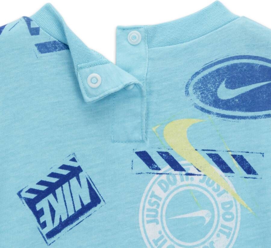 Nike Wild Air Printed Romper Rompertje voor baby's Blauw