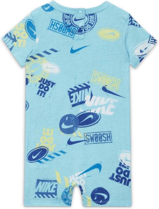 Nike Wild Air Printed Romper Rompertje voor baby's Blauw