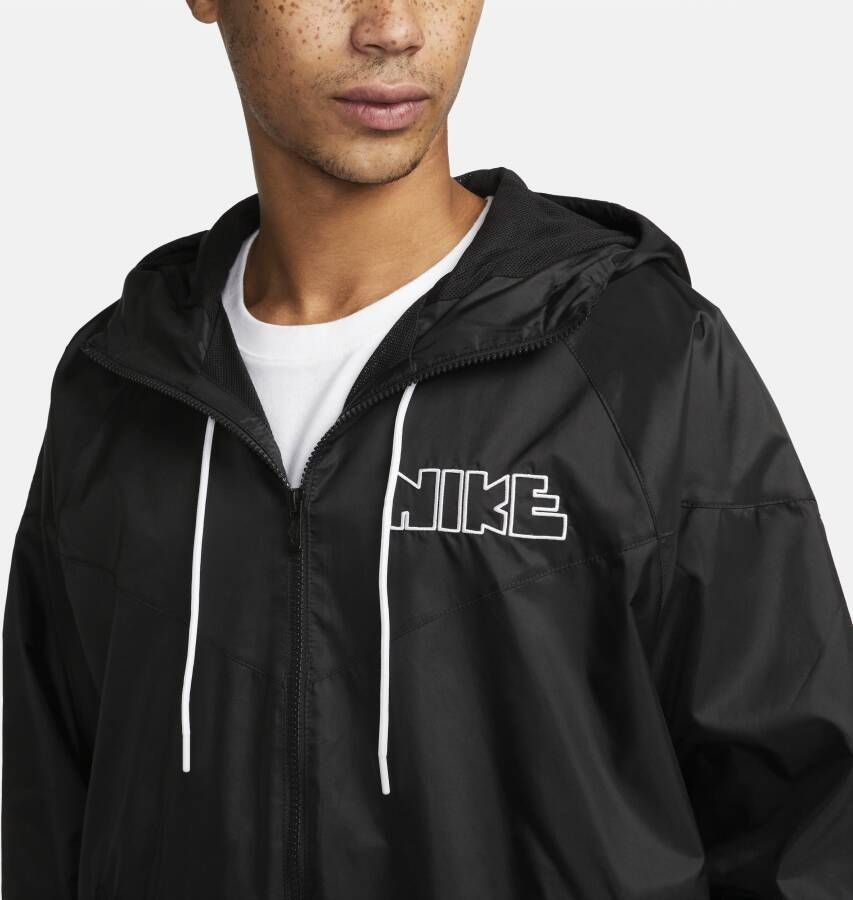 Nike Windrunner Geweven herenjack met voering Zwart