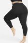 Nike Zenvy 7 8-legging met iets ondersteunende hoge taille voor dames (Plus Size) Zwart - Thumbnail 2