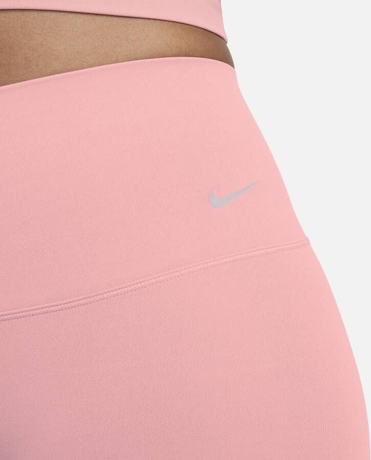 Nike Zenvy Bikeshorts met iets ondersteunende hoge taille voor dames (21 cm) Roze