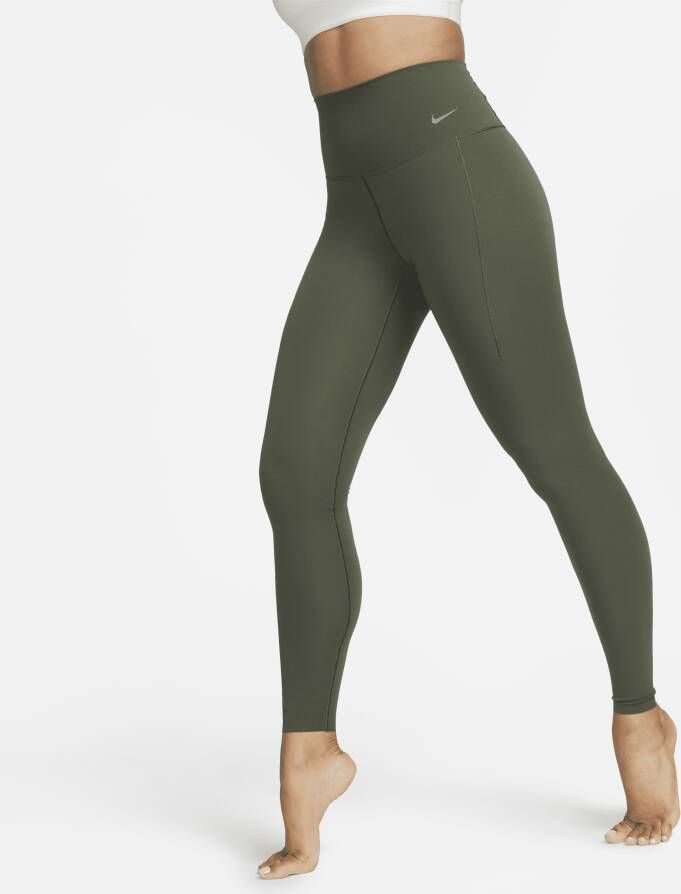 Nike Zenvy Legging met volledige lengte en iets ondersteunende hoge taille voor dames Groen