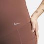 Nike Zenvy (M) bikershorts met zakken en iets ondersteunende hoge taille voor dames (21 cm zwangerschapskleding) Bruin - Thumbnail 5