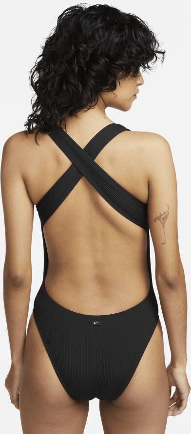 Nike zwempak met gekruist design Zwart - Foto 2