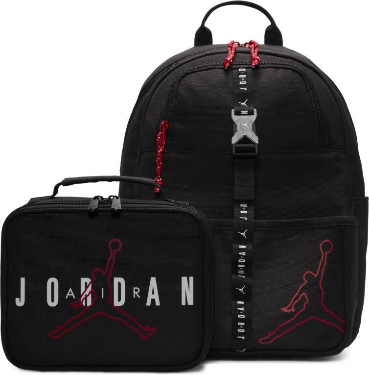 Jordan Air Lunch Backpack Rugzak voor kids (18 liter) en lunchtas (3 liter) Zwart