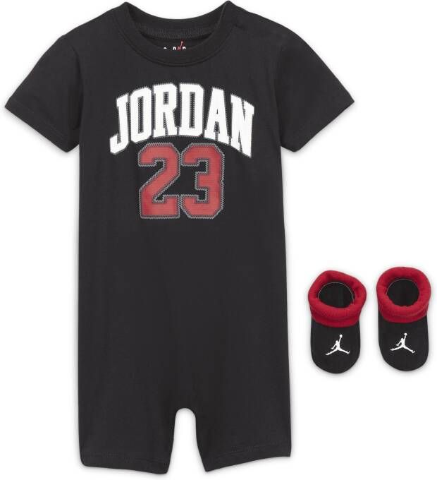 Jordan babyset met rompertje en booties Zwart