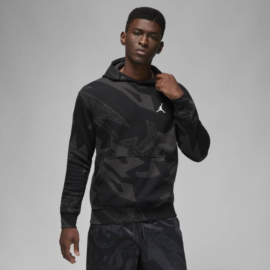 Jordan All Over Print Fleece Hoodie Black Heren