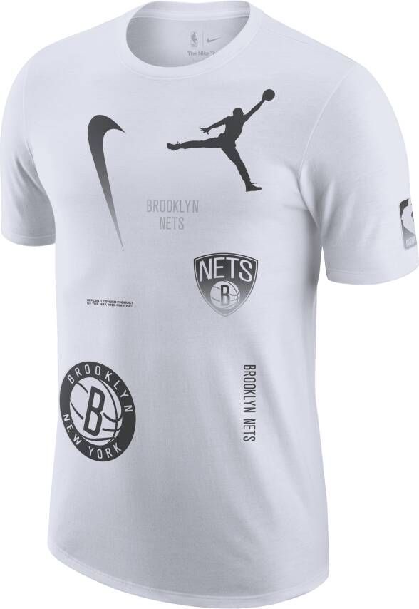 Jordan Brooklyn Nets Courtside Statement Edition Max90 NBA-herenshirt Wit