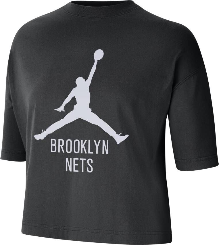 Jordan Brooklyn Nets Basketbal T-shirt Zwart Black