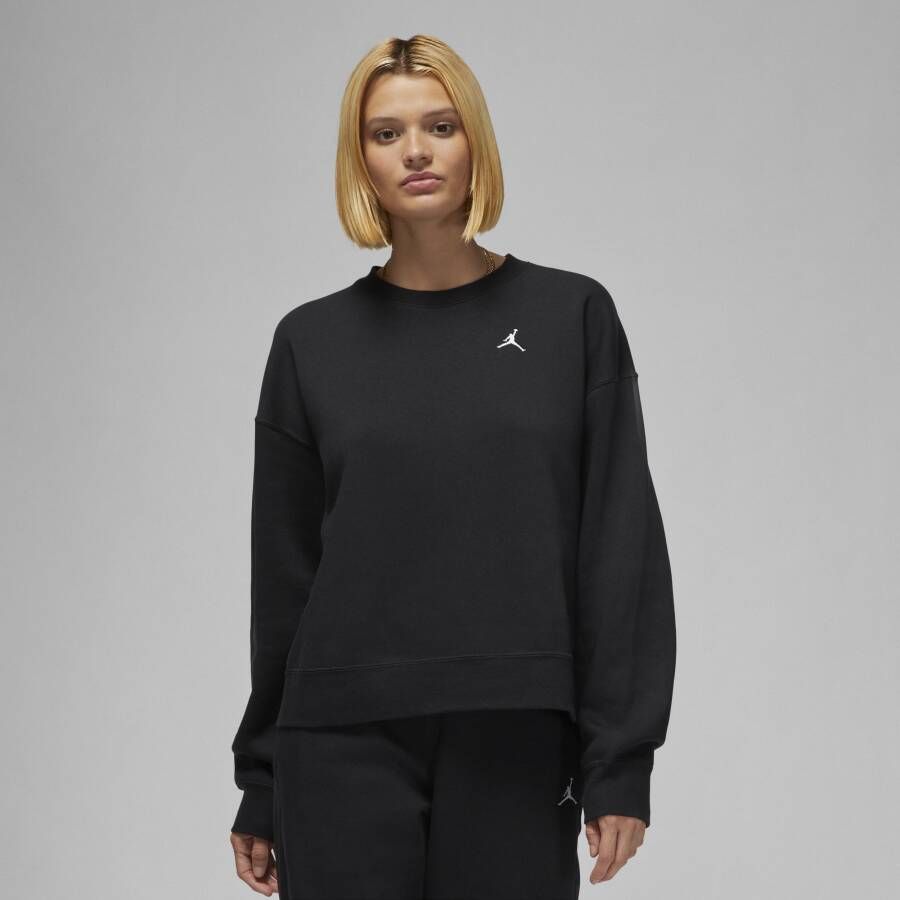 Jordan Brooklyn Sweatshirt van fleece met ronde hals voor dames Zwart