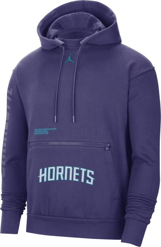 Jordan Charlotte Hornets Courtside Statement Edition NBA-fleecehoodie voor heren Paars