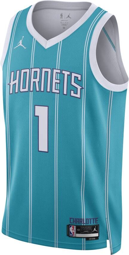 Jordan Charlotte Hornets Icon Edition 2022 23 Swingman Dri-FIT NBA-jersey voor heren Blauw