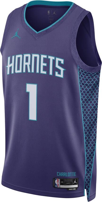 Jordan Charlotte Hornets Statement Edition Swingman Dri-FIT NBA jersey voor heren Paars
