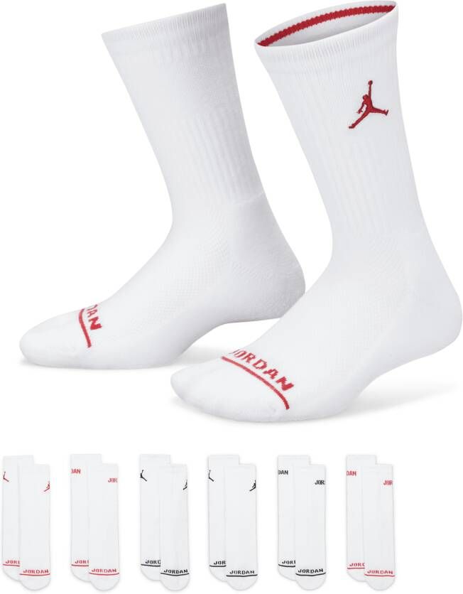Jordan Crew sokken voor kleuters (6 paar) Wit