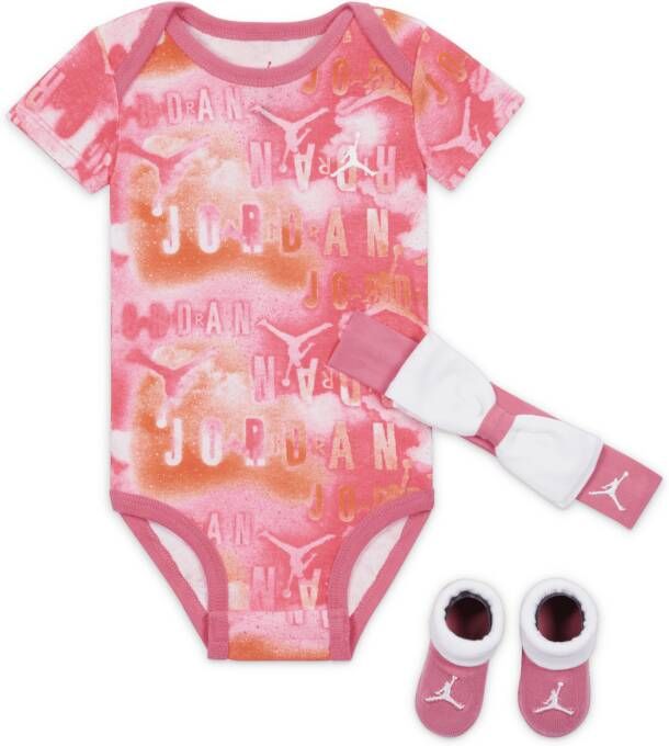 Jordan Driedelige babyboxset met print (12-24 maanden) Roze