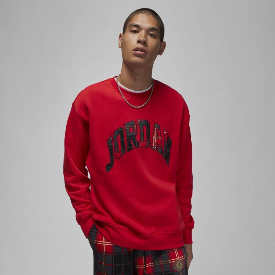 Jordan Essential Holiday Fleecetop met ronde hals voor heren Rood