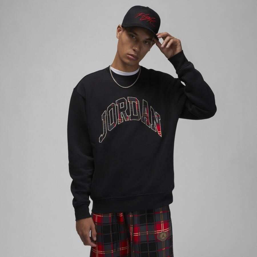 Jordan Essential Holiday Fleecetop met ronde hals voor heren Zwart