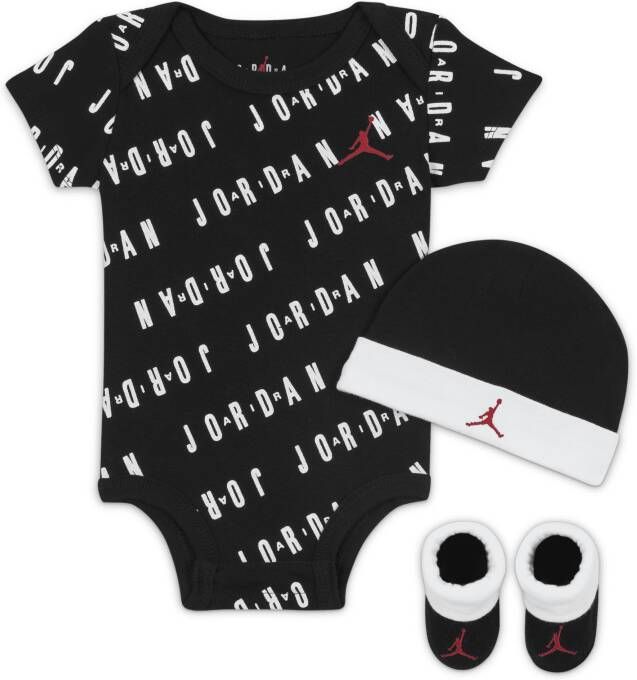 Jordan Essentials 3-Piece Bodysuit Box Set Rompertjesset voor baby's (0-6 maanden) Zwart