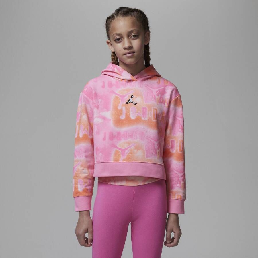 Jordan Essentials hoodie met print en recht design voor kids Roze
